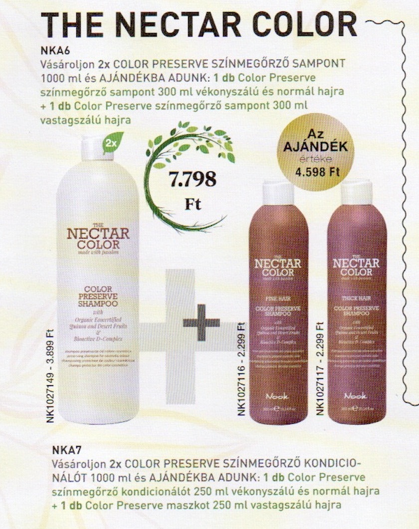 NOOK THE NECTAR COLOR-Color Preserve Shampoo 1000 ml 2+2 AKCIÓ