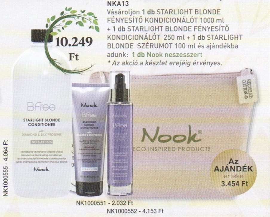 NOOK BFREE STARLIGHT BLONDE CONDITIONER 1000 ml & 250 ml & Serum  3+1 AKCIÓ