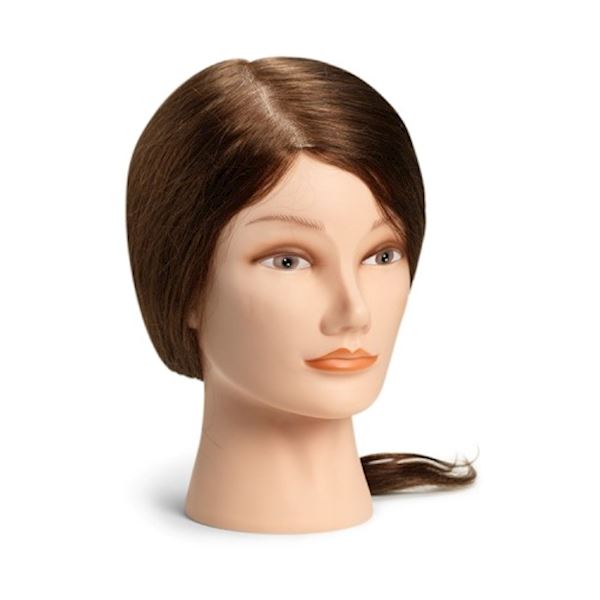Bratt szemléltetőfej 100% Emberi hajból Sötétbarn (35-40 cm hajhossz) Ref.: 9860