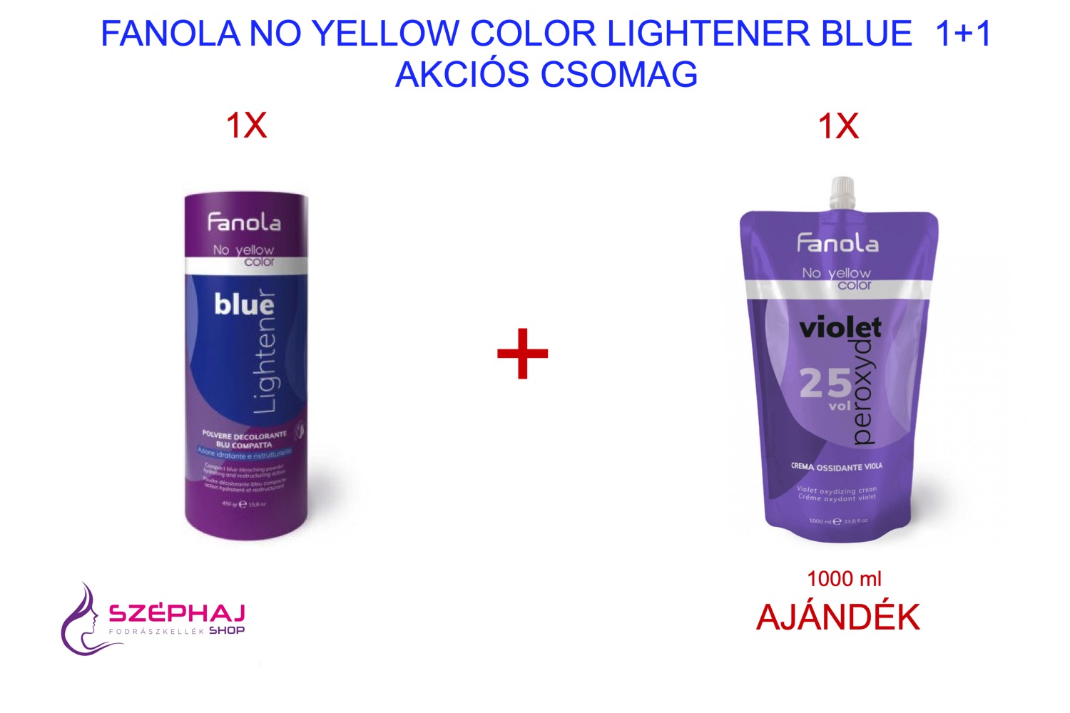 FANOLA No Yellow Color BLUE Lightener Szőkítőpor 450 g 1+1 AKCIÓ